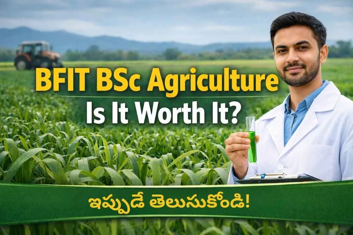 BFIT BSc Agriculture worth it – Student in lab coat holding test tube in agricultural field