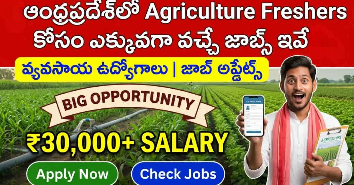 Agriculture Jobs Andhra opportunities for freshers showing salary above ₹20000 and agriculture job updates in Andhra Pradesh
